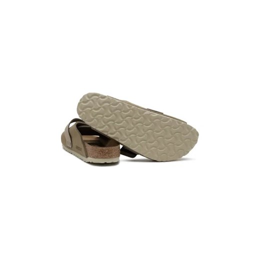 Birkenstock Skórzane klapki Kyoto VL Taupe 39 Gomez Fashion Store