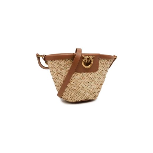 Pinko Torba plażowa LOVE SUMMER BUCKET RAFIA | z dodatkiem skóry Pinko OS okazja Gomez Fashion Store