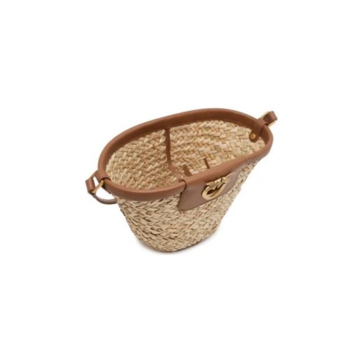 Pinko Torba plażowa LOVE SUMMER BUCKET RAFIA | z dodatkiem skóry Pinko OS Gomez Fashion Store okazyjna cena