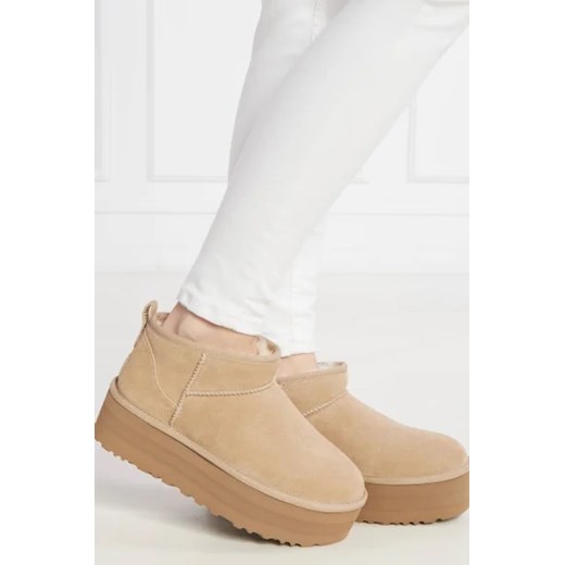 UGG Skórzane śniegowce W CLASSIC ULTRA MINI | z dodatkiem wełny 41 promocyjna cena Gomez Fashion Store