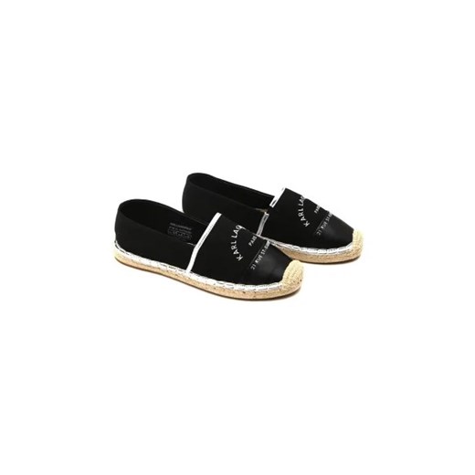 Espadryle damskie Karl Lagerfeld z tkaniny czarne płaskie 