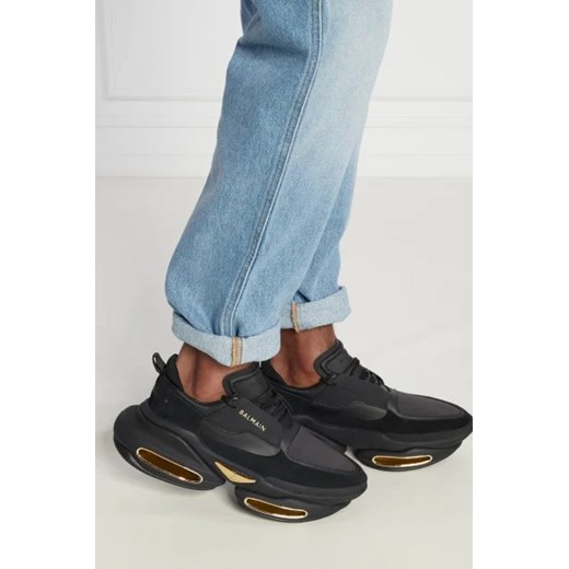 Buty sportowe męskie czarne BALMAIN wiązane z tworzywa sztucznego jesienne 