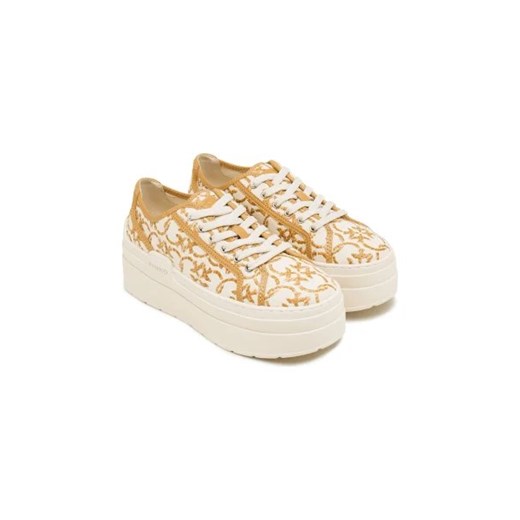 Buty sportowe damskie Pinko sneakersy skórzane