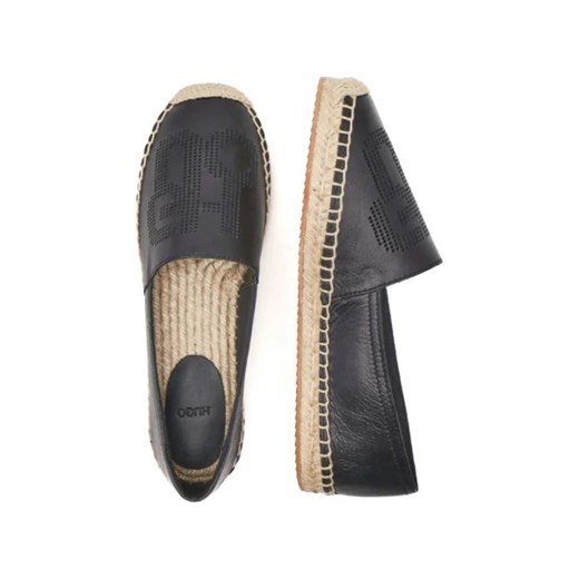 Espadryle damskie Hugo Boss skórzane na płaskiej podeszwie casual 