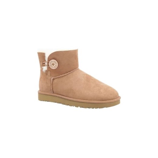 UGG Skórzane śniegowce Mini Bailey Button II | z dodatkiem wełny ze sklepu Gomez Fashion Store w kategorii Śniegowce damskie - zdjęcie 173094912