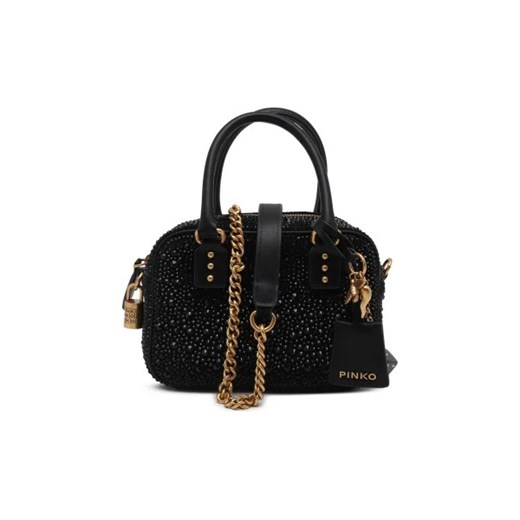 Pinko Skórzany kuferek BOWLING BAG MINI CROSTA FULL ze sklepu Gomez Fashion Store w kategorii Kopertówki - zdjęcie 173103071