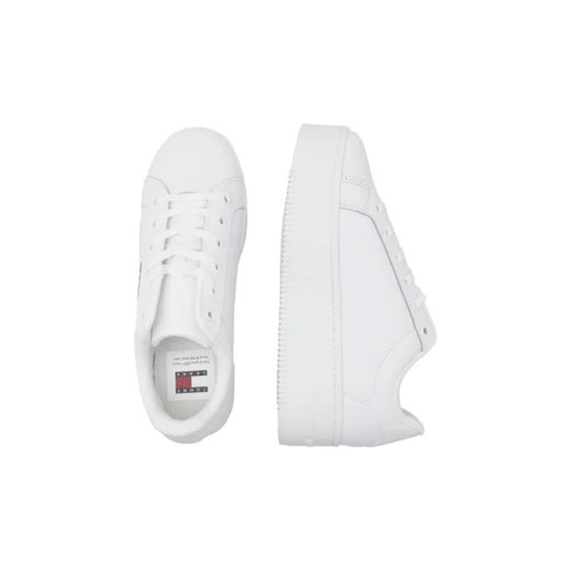 Buty sportowe damskie Tommy Jeans sneakersy sznurowane skórzane na platformie na wiosnę