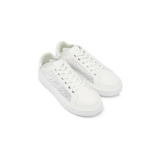 Karl Lagerfeld Koronkowe sneakersy MAXI KUP Shoji Fan | z dodatkiem skóry Karl Lagerfeld 36 wyprzedaż Gomez Fashion Store