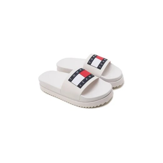 Klapki damskie Tommy Jeans na lato z tworzywa sztucznego bez zapięcia