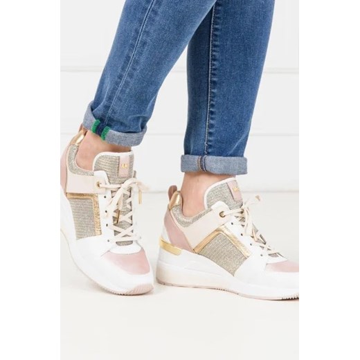 Buty sportowe damskie Michael Kors z gumy na platformie sznurowane
