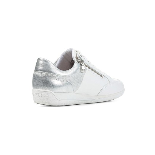 Buty sportowe damskie Geox sneakersy białe wiązane płaskie z tkaniny 
