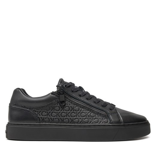 Sneakersy Calvin Klein Low Top Lace Up W/ Zip Mono HM0HM01496 Czarny ze sklepu eobuwie.pl w kategorii Trampki męskie - zdjęcie 173116201