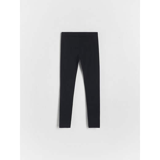 Reserved - Bawełniane legginsy z aplikacją - czarny Reserved 116 (5-6 lat) Reserved