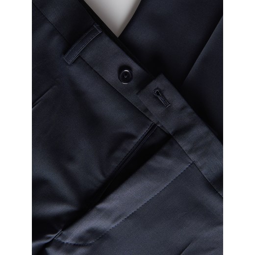 Reserved - Spodnie garniturowe z domieszką wełny - granatowy Reserved 48 Reserved
