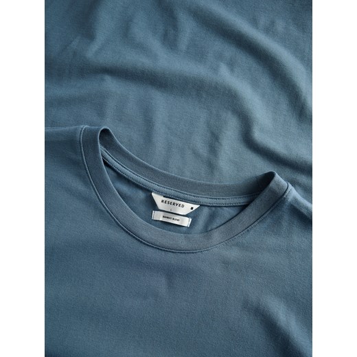 Reserved - T-shirt regular z tkaniny bambusowej - granatowy ze sklepu Reserved w kategorii T-shirty męskie - zdjęcie 173117402