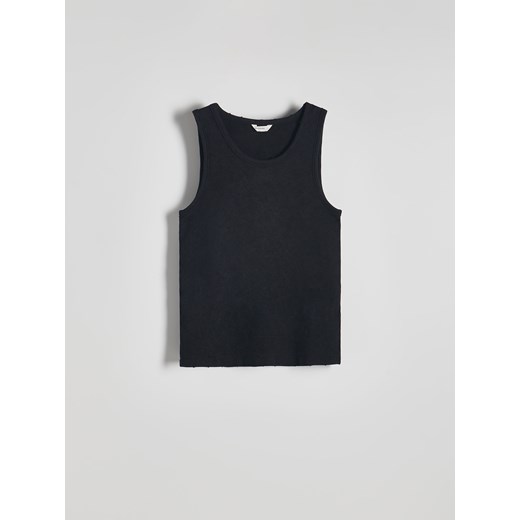 Reserved - Tank top z bawełną - czarny ze sklepu Reserved w kategorii T-shirty męskie - zdjęcie 173117444