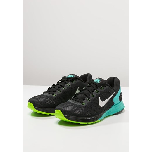Nike Performance LUNARGLIDE 6 Obuwie do biegania Stabilność black/white/light retro/flash lime zalando  sportowy