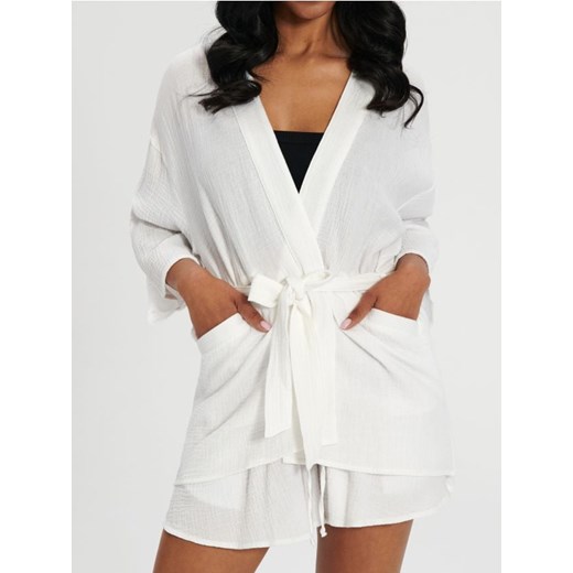 Sinsay - Kimono - biały ze sklepu Sinsay w kategorii Odzież plażowa - zdjęcie 173117962