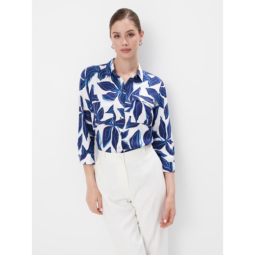 Mohito - Wzorzysta koszula z wiskozy - niebieski ze sklepu Mohito w kategorii Koszule damskie - zdjęcie 173118744