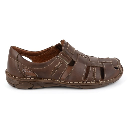 Buty męskie wsuwane na lato skórzane 902MP brązowe Buty Olivier 48 butyolivier