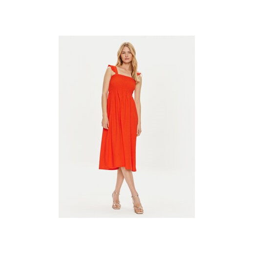 Pieces Sukienka letnia Luna 17147176 Czerwony Regular Fit ze sklepu MODIVO w kategorii Sukienki - zdjęcie 173119870