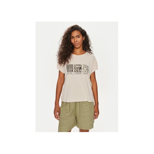 ONLY T-Shirt Free 15293567 Beżowy Regular Fit ze sklepu MODIVO w kategorii Bluzki damskie - zdjęcie 173119970