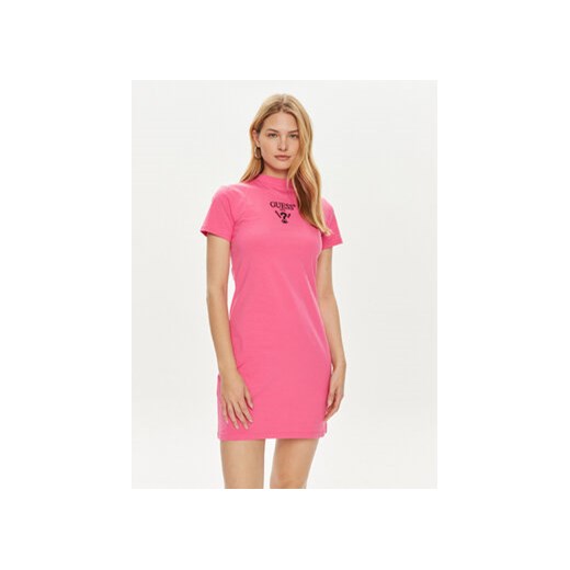 Guess Sukienka codzienna V4YK02 KCDH1 Różowy Regular Fit ze sklepu MODIVO w kategorii Sukienki - zdjęcie 173120074