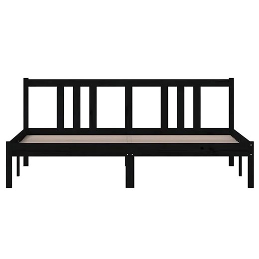 Czarne drewniane łóżko z zagłówkiem 160x200 cm - Kenet 6X Elior One Size Edinos.pl