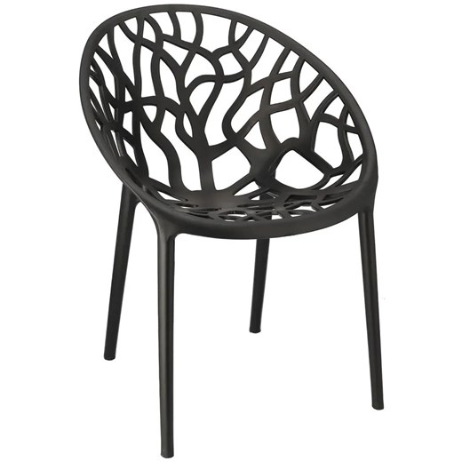 Czarne ażurowe krzesło nowoczesne - Moso Elior One Size Edinos.pl
