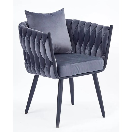 Szary welurowy fotel wypoczynkowy - Ruleso 4X ze sklepu Edinos.pl w kategorii Fotele - zdjęcie 173121702