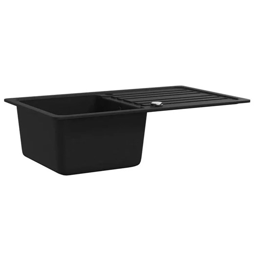Czarny granitowy zlew z ociekaczem - Zintex Elior One Size Edinos.pl