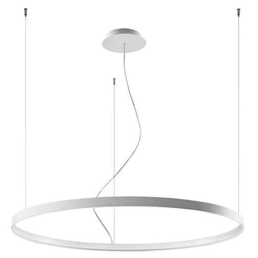 Biała lampa wisząca pierścieniowa - EXX230-Riwas ze sklepu Edinos.pl w kategorii Lampy wiszące - zdjęcie 173121943