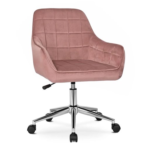 Różowy pikowany fotel obrotowy młodzieżowy - Ondo ze sklepu Edinos.pl w kategorii Krzesła biurowe - zdjęcie 173122090