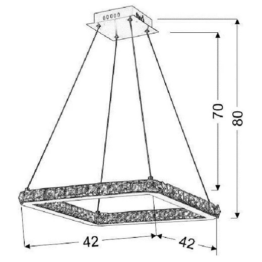 Kryształowa lampa wisząca kwadrat LED - V072-Pelagio Lumes One Size Edinos.pl