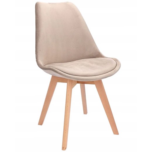 Beżowe krzesło w stylu skandynawskim - Anio ze sklepu Edinos.pl w kategorii Krzesła - zdjęcie 173122341