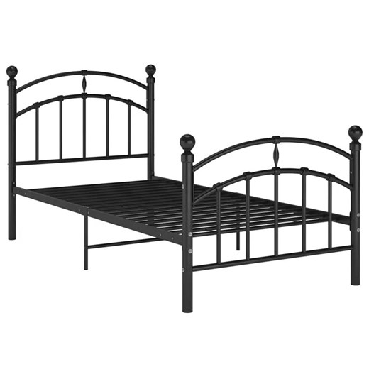 Czarne Metalowe Łóżko Pojedyncze 100X200 Cm A4-F04 ze sklepu Edinos.pl w kategorii Łóżka i materace - zdjęcie 173122560