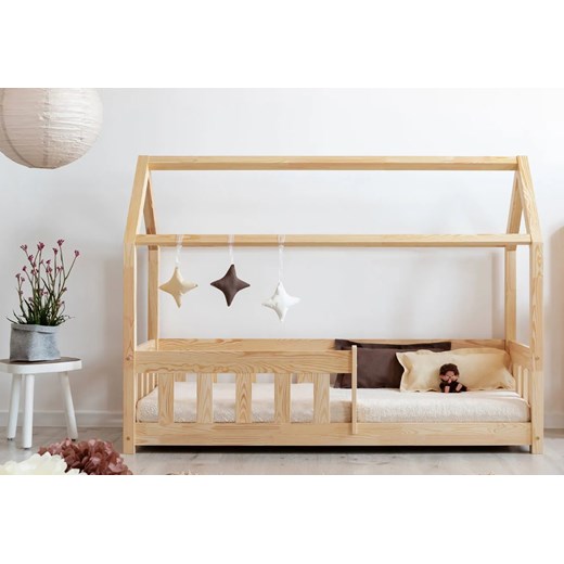 Drewniane łóżko dziecięce domek - Rikko ze sklepu Edinos.pl w kategorii Łóżka dziecięce - zdjęcie 173122632