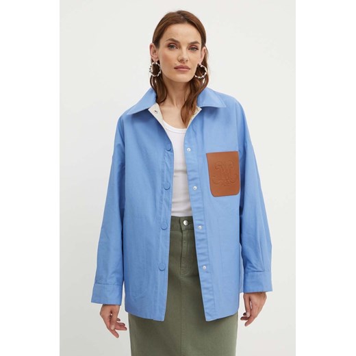 MAX&Co. kurtka dwustronna damska kolor niebieski przejściowa oversize 40 ANSWEAR.com