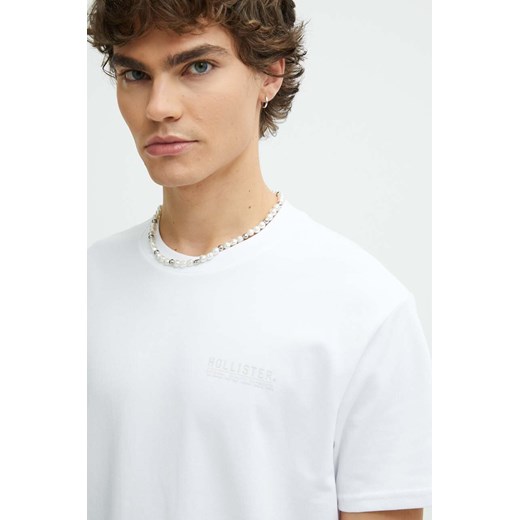 Hollister Co. t-shirt męski kolor biały z nadrukiem Hollister Co. XS ANSWEAR.com