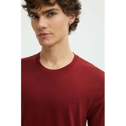 Hollister Co. t-shirt bawełniany męski kolor bordowy gładki KI324-4089 Hollister Co. M ANSWEAR.com