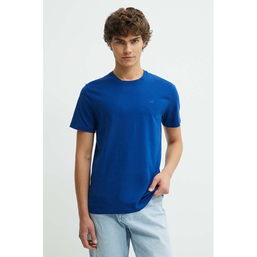 Hollister Co. t-shirt bawełniany męski kolor niebieski gładki KI324-4089 ze sklepu ANSWEAR.com w kategorii T-shirty męskie - zdjęcie 173123454