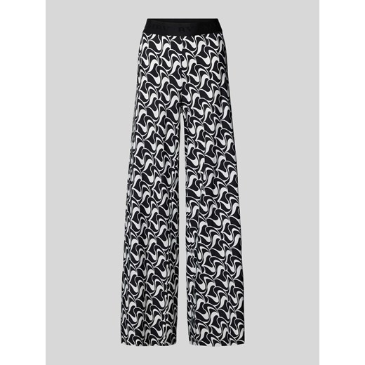 Spodnie materiałowe z szeroką nogawką i wzorem na całej powierzchni model ‘ALLISON’ ze sklepu Peek&Cloppenburg  w kategorii Spodnie damskie - zdjęcie 173124201