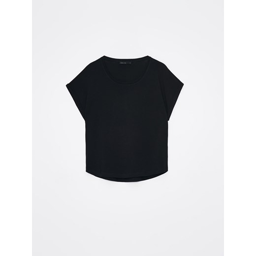 Mohito - Bawełniana koszulka - czarny ze sklepu Mohito w kategorii Bluzki damskie - zdjęcie 173125461