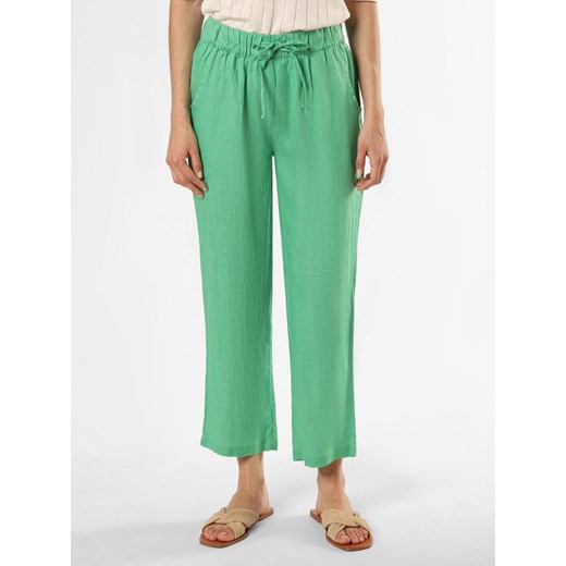 Marie Lund Lniane spodnie Kobiety len zielony jednolity ze sklepu vangraaf w kategorii Spodnie damskie - zdjęcie 173126951