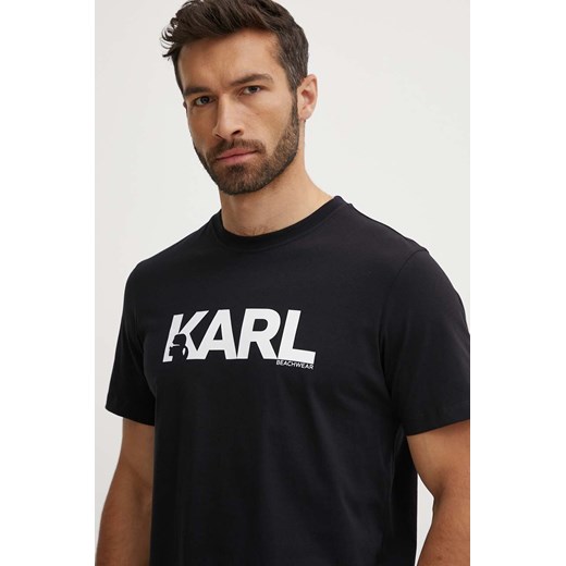 Karl Lagerfeld t-shirt bawełniany kolor czarny z nadrukiem ze sklepu ANSWEAR.com w kategorii T-shirty męskie - zdjęcie 173133213