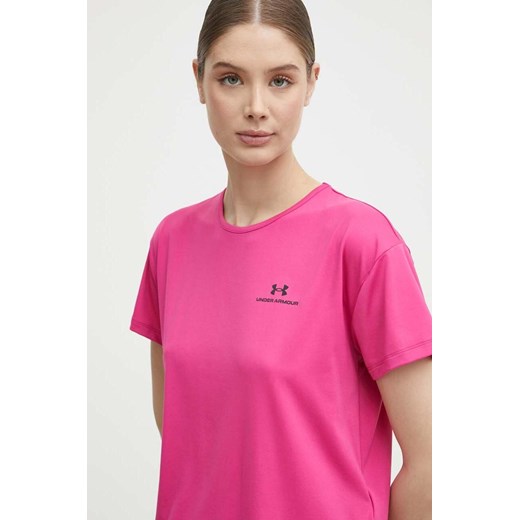 Under Armour t-shirt treningowy Rush Energy 2.0 kolor różowy ze sklepu ANSWEAR.com w kategorii Bluzki damskie - zdjęcie 173133580