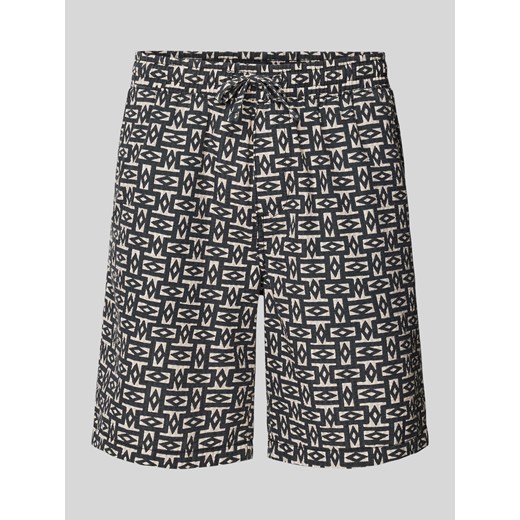 Szorty o kroju regular fit z nadrukiem na całej powierzchni model ‘JAIDEN’ ze sklepu Peek&Cloppenburg  w kategorii Spodenki męskie - zdjęcie 173134230