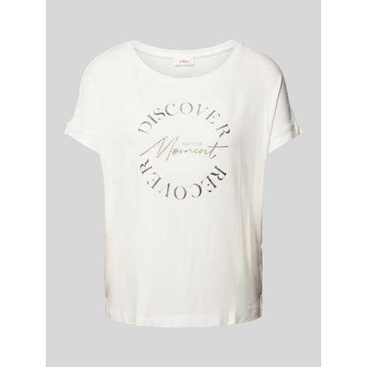 T-shirt z nadrukiem z motywem i napisem ze sklepu Peek&Cloppenburg  w kategorii Bluzki damskie - zdjęcie 173134293