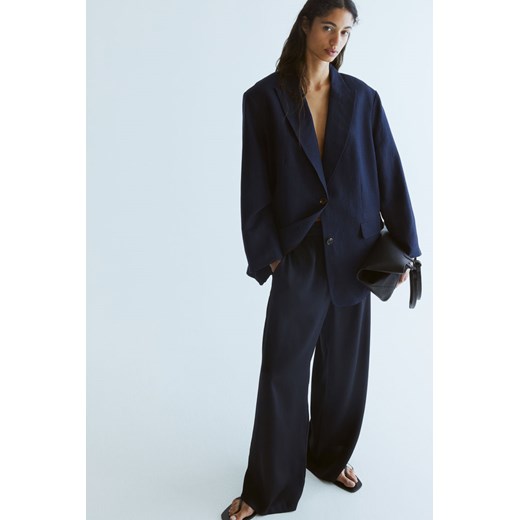 H & M - Szerokie spodnie bez zapięcia - Niebieski ze sklepu H&M w kategorii Spodnie damskie - zdjęcie 173134813