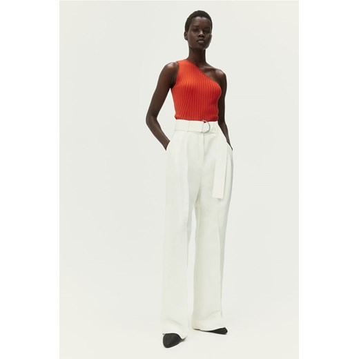 H & M - Dzianinowy top na jedno ramię - Czerwony ze sklepu H&M w kategorii Bluzki damskie - zdjęcie 173134843